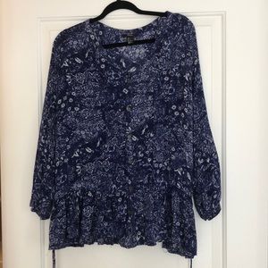 Forever21 Blue Tunic Shirt